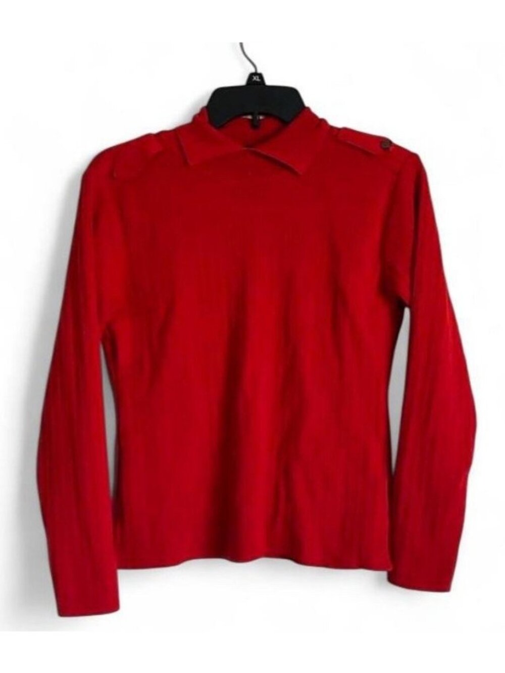 Versace Jeans Couture Red Ribbed Knit Polo Sweater Y2K Designer Size M